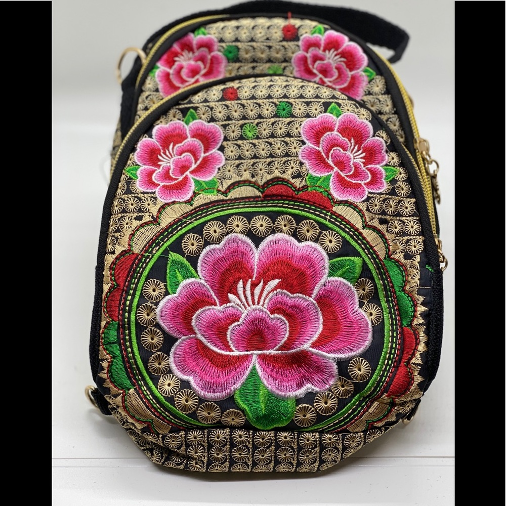 Embroidered mini backpack